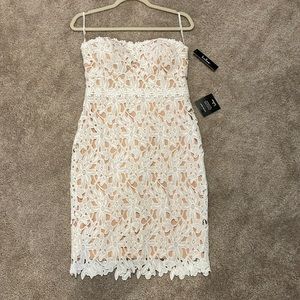Lulus White Lace Strapless Dress